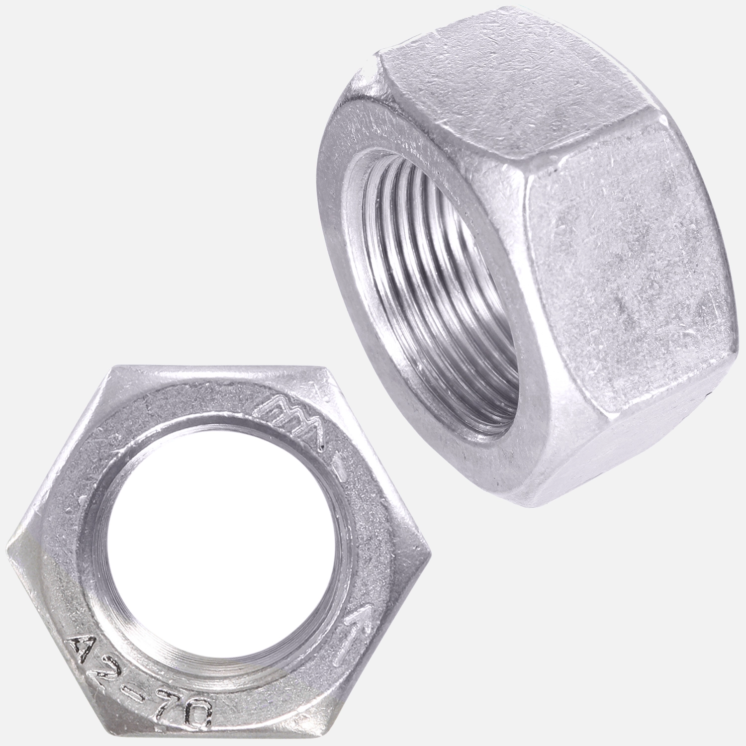 50 Sechskantmuttern M20 - Links-Feingewinde 1,5 - SW30 - Edelstahl A2 - DIN 934