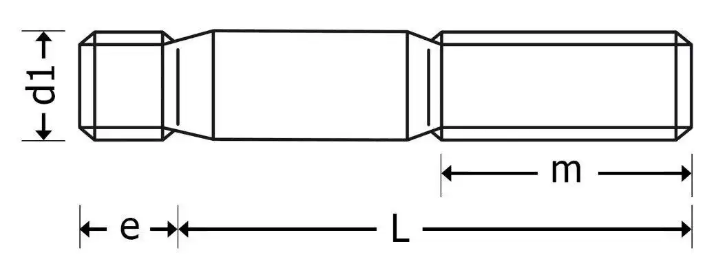1 Stiftschraube M24x100 mm - DIN 938 - blank 8.8