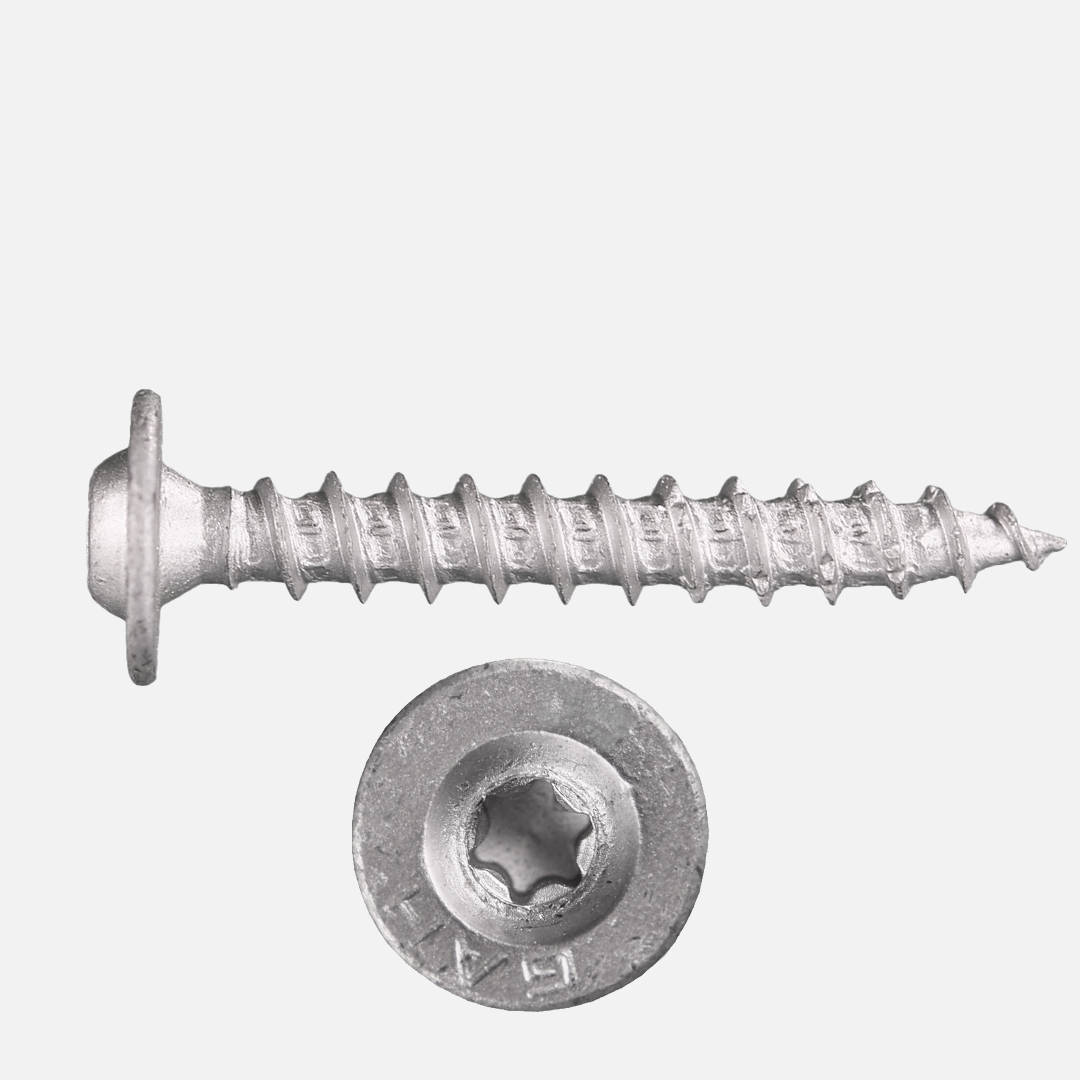 6 Pfostenträgerschrauben, Holzbauschrauben Speed 7x50 Zink-Lamellenbeschichtet