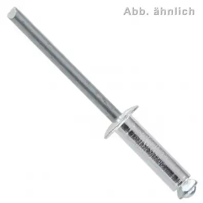 Blindniete | Aluminium / verzinkter Dorn | Spreizschaft | Flachkopf