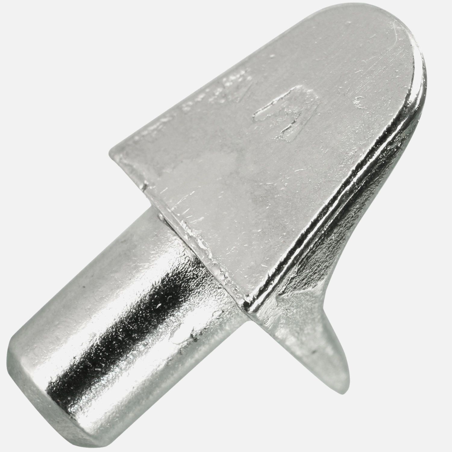 50 Bodenträger Zamak, 10x8,5 mm, mit Zapfen, vernickelt