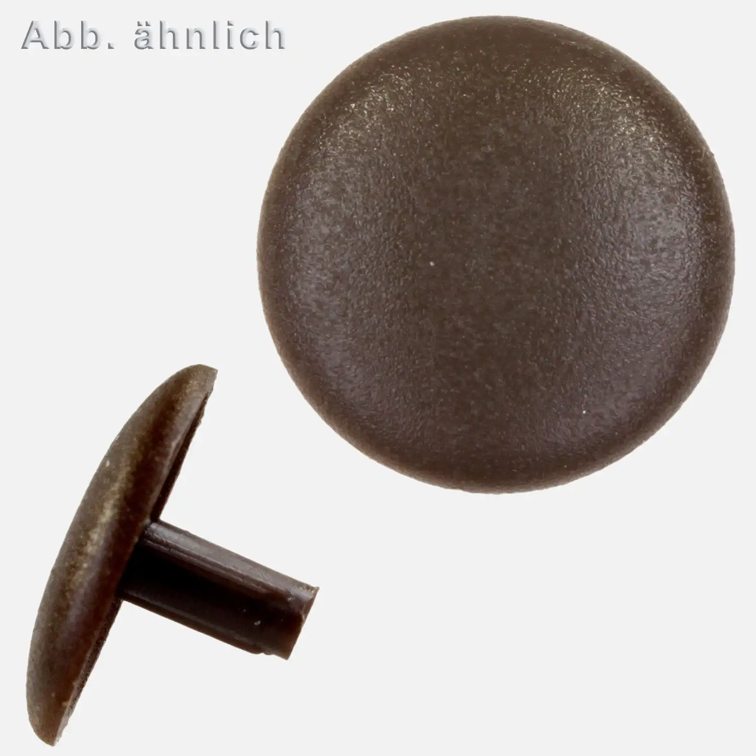 1 Abdeckkappe m. Stift - Ø Kappen=12mm Ø Stift=2,5mm - dunkelbraun(RAL 8014)