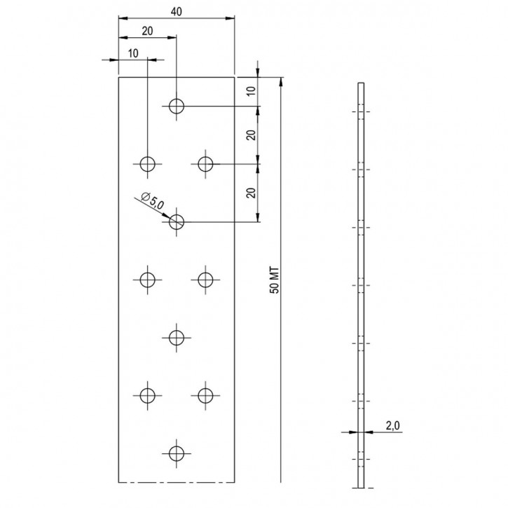 50 m Windrispenband 40x2mm - feuerverzinkt