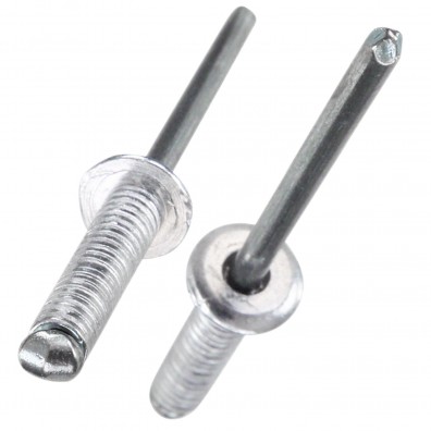 500 Gesipa Blindnieten 4x16 mm - Aluminium / verzinkter Dorn, gerillt, Flachrundkopf