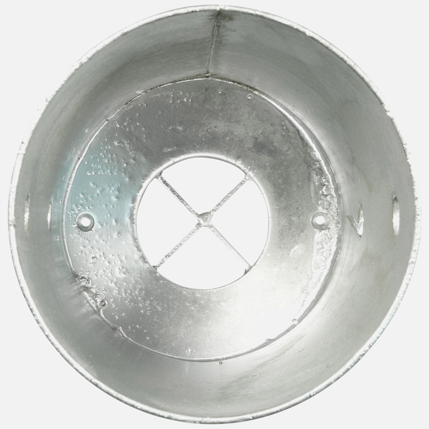 1 Einschlagbodenhülse, feuerverzinkt, für runde Pfosten mit 80 mm Ø, Länge 750 mm