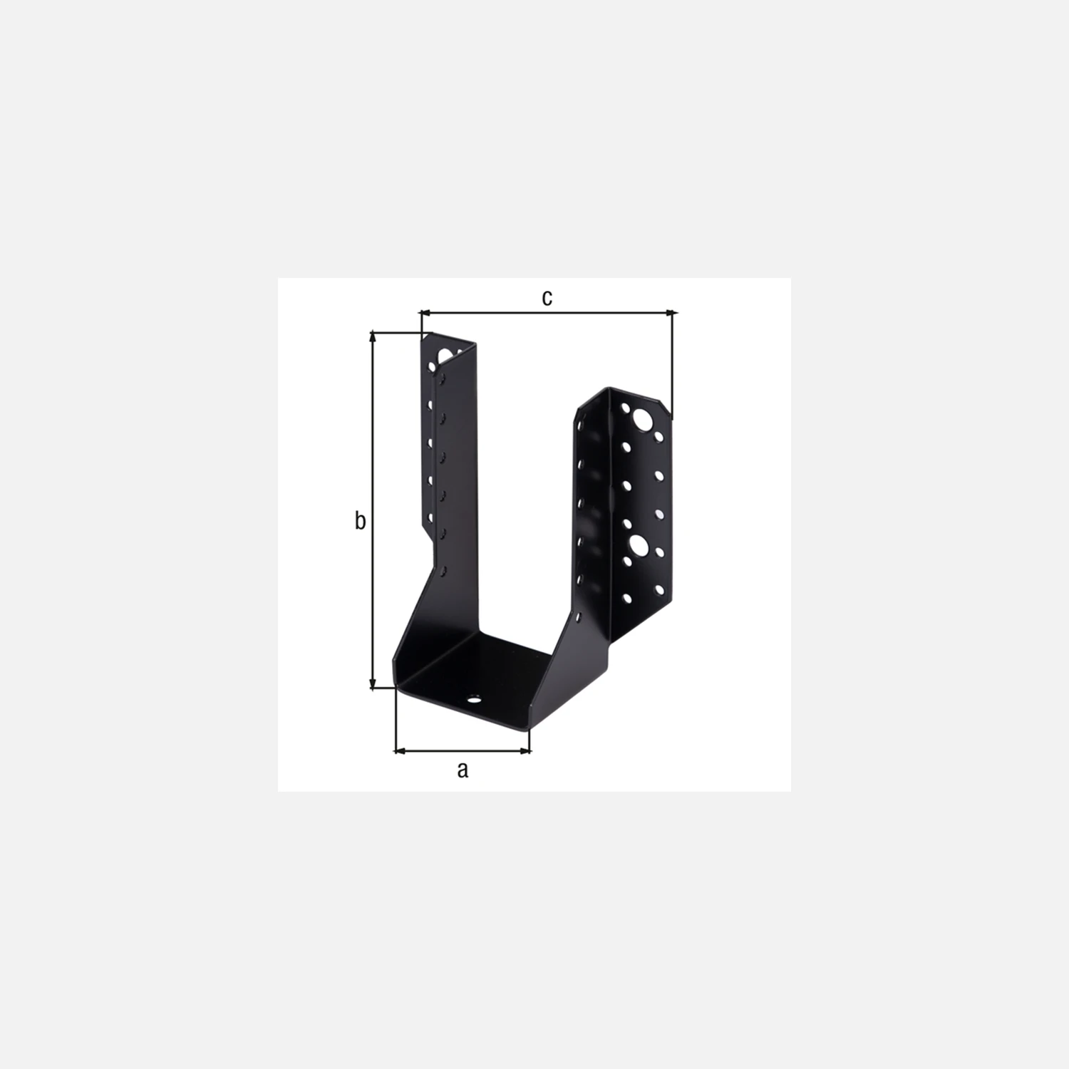 1 Alberts Balkenschuh - TypA - schwarz - kunststoffbeschichtet - 76 x 152 mm  