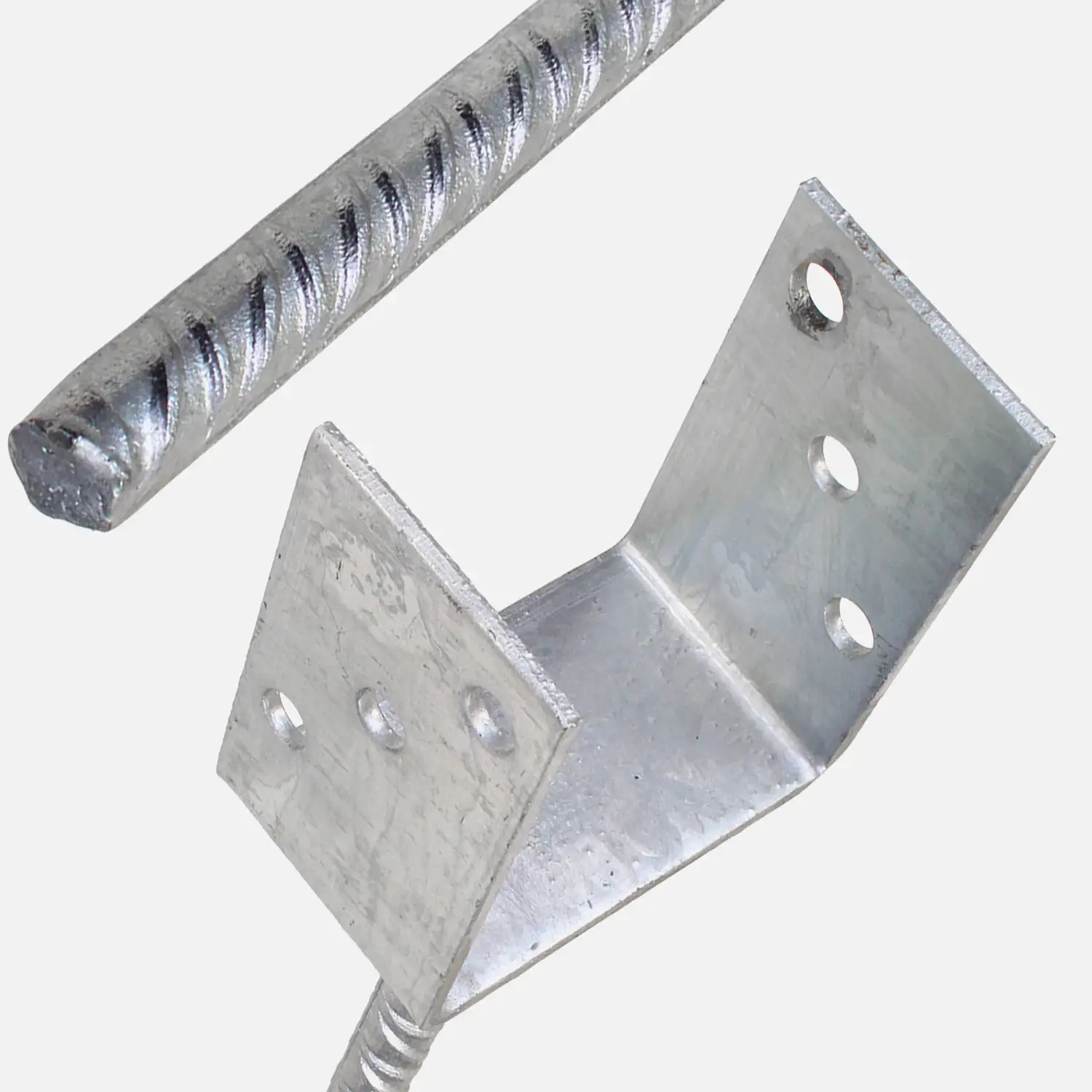 1 U-Pfostenträger feuerverzinkt mit 400mm Riffeldolle für 120 mm