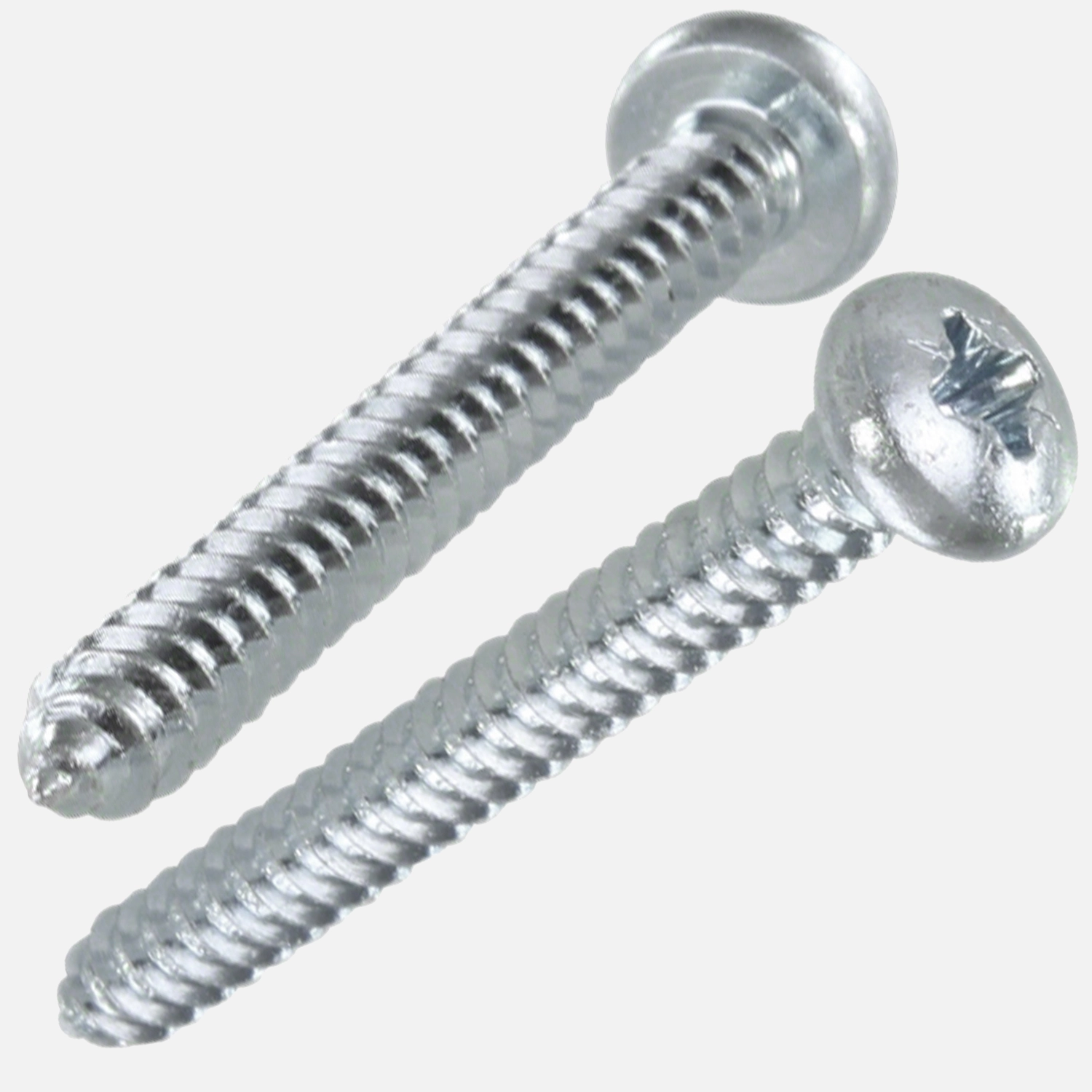 100 Linsen-Blechschrauben 3,5x25mm, Form C mit Spitze, PZ2, DIN 7981, verzinkt