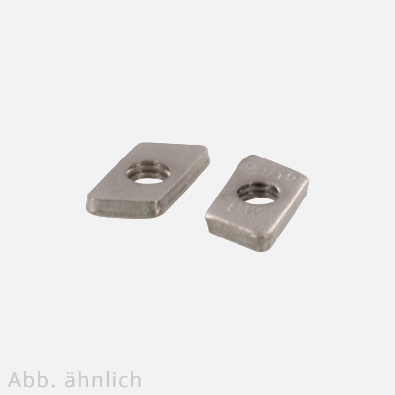 500 Gewindeplatte, Hammerkopf Gleitmutter,  22X10,5X4 , M6  Edelstahl A2 