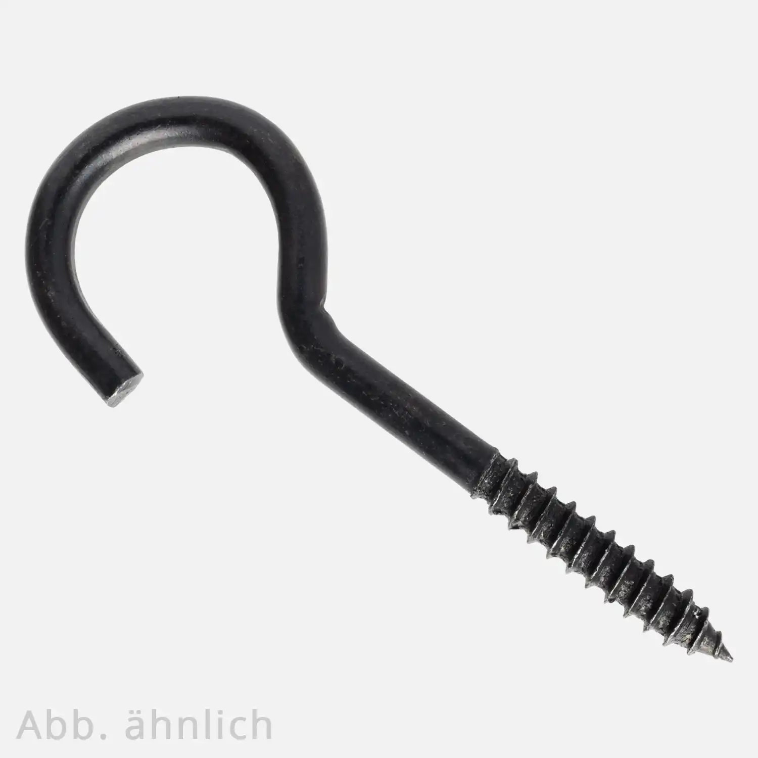 1 Schraubhaken schwarz gebogen geschwärzte HCP Beschichtung 3,3x40 mm