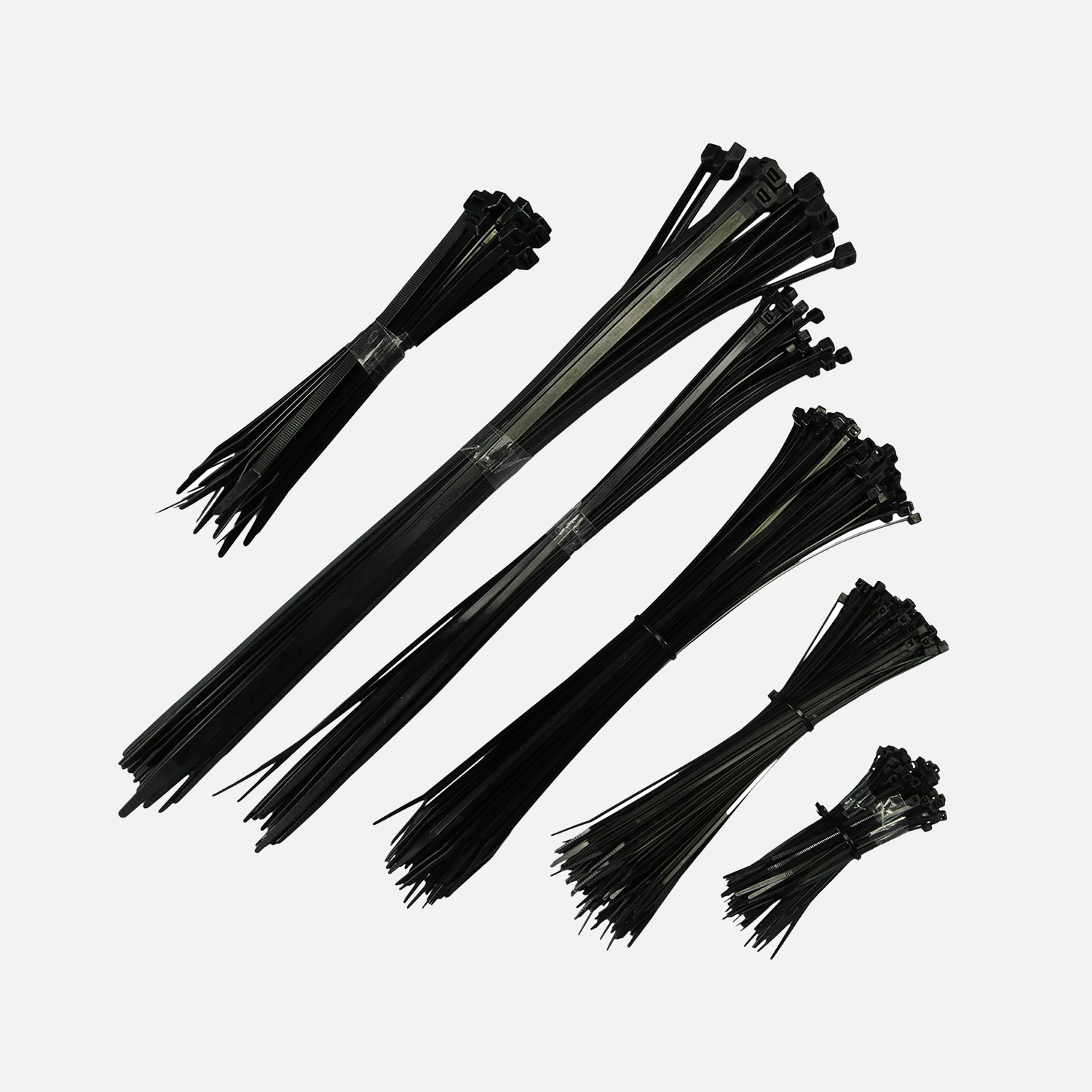 600 tlg. Kabelbinder Sortiment, schwarz, von 2,5x100 mm bis 4,8x432 mm
