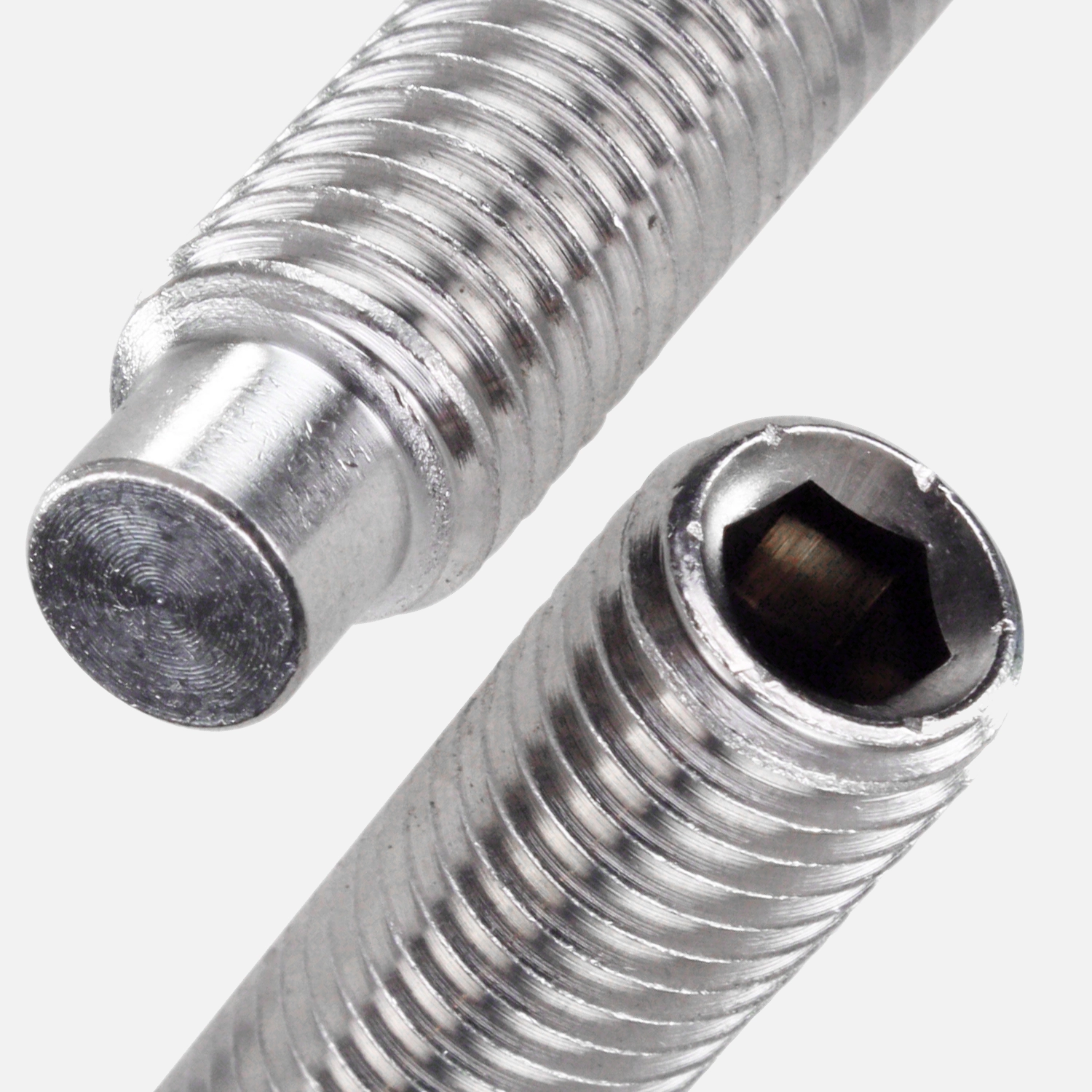 200 Gewindestifte M6x20mm Zapfen - DIN 915/ISO 4028 - SW2-Edelstahl A4