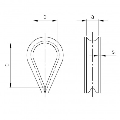 50 Kauschen für Stahlseile, bis 2 mm, Edelstahl A4