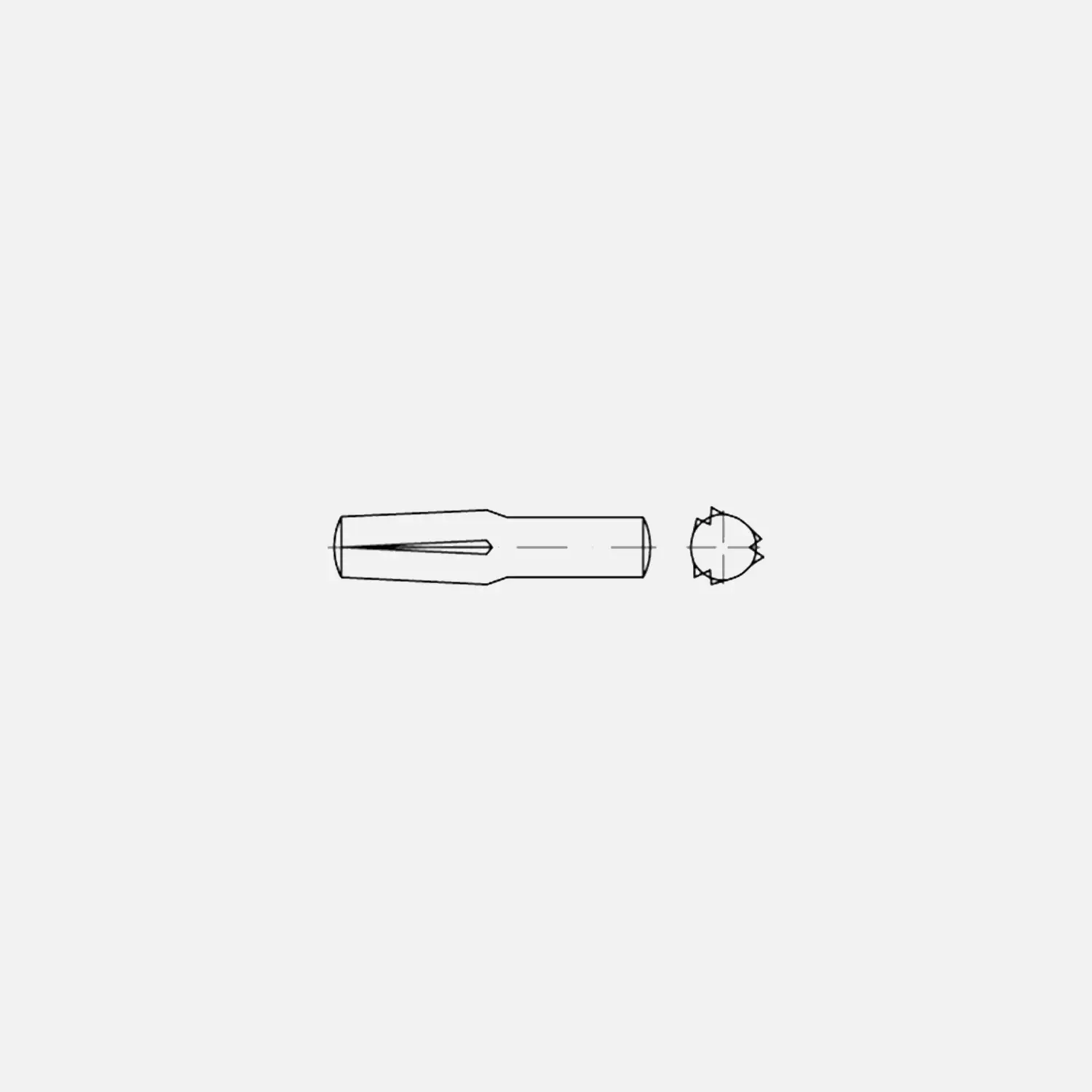 25 Steckkerbstifte 10x20 mm - DIN 1474 - blank