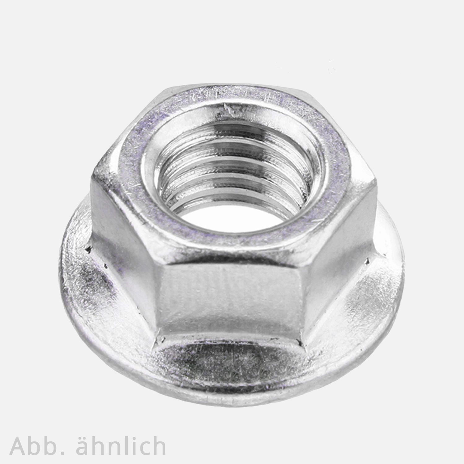 100 Sechskantmuttern mit Flansch und Sperrverzahnung DIN 6923 A4-80 M8