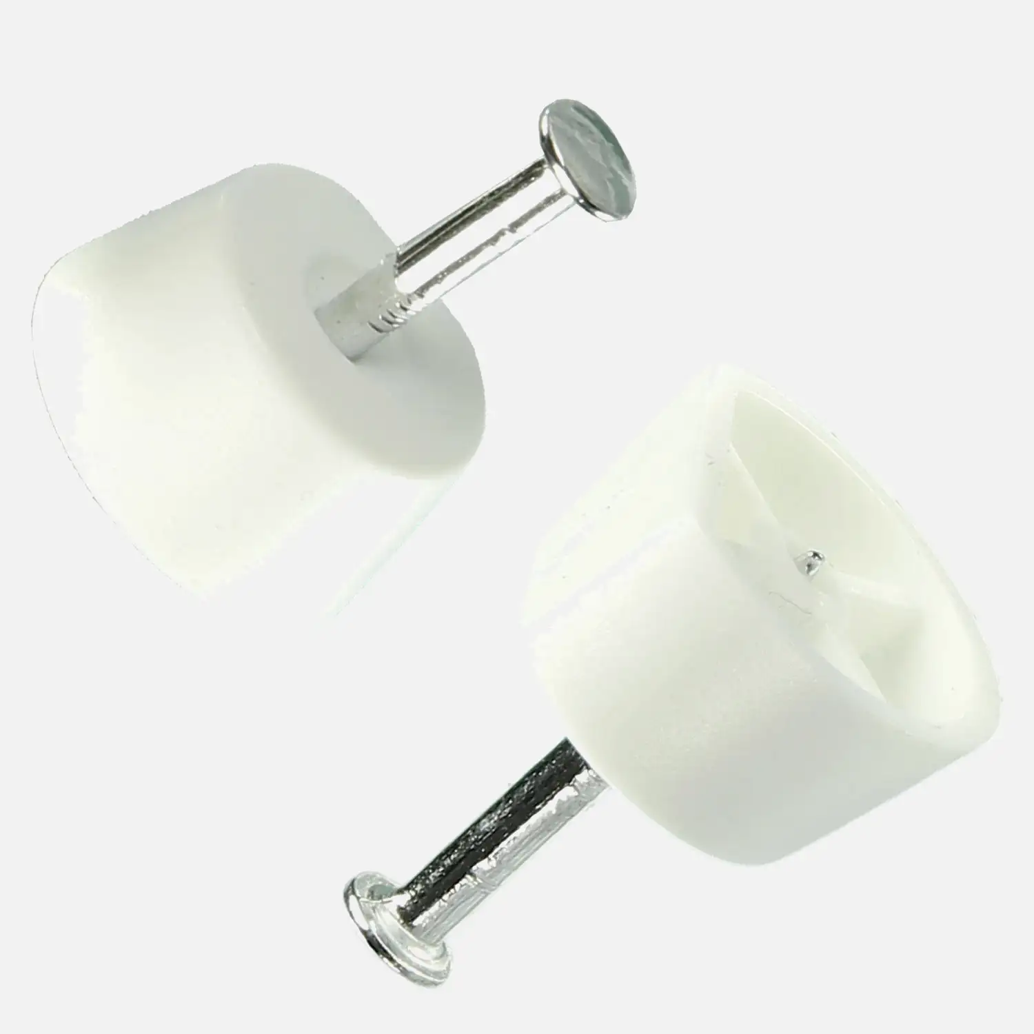 1000 Bodenträger mit Nagelstift, abgeflacht, RAL 9010 Reinweiß