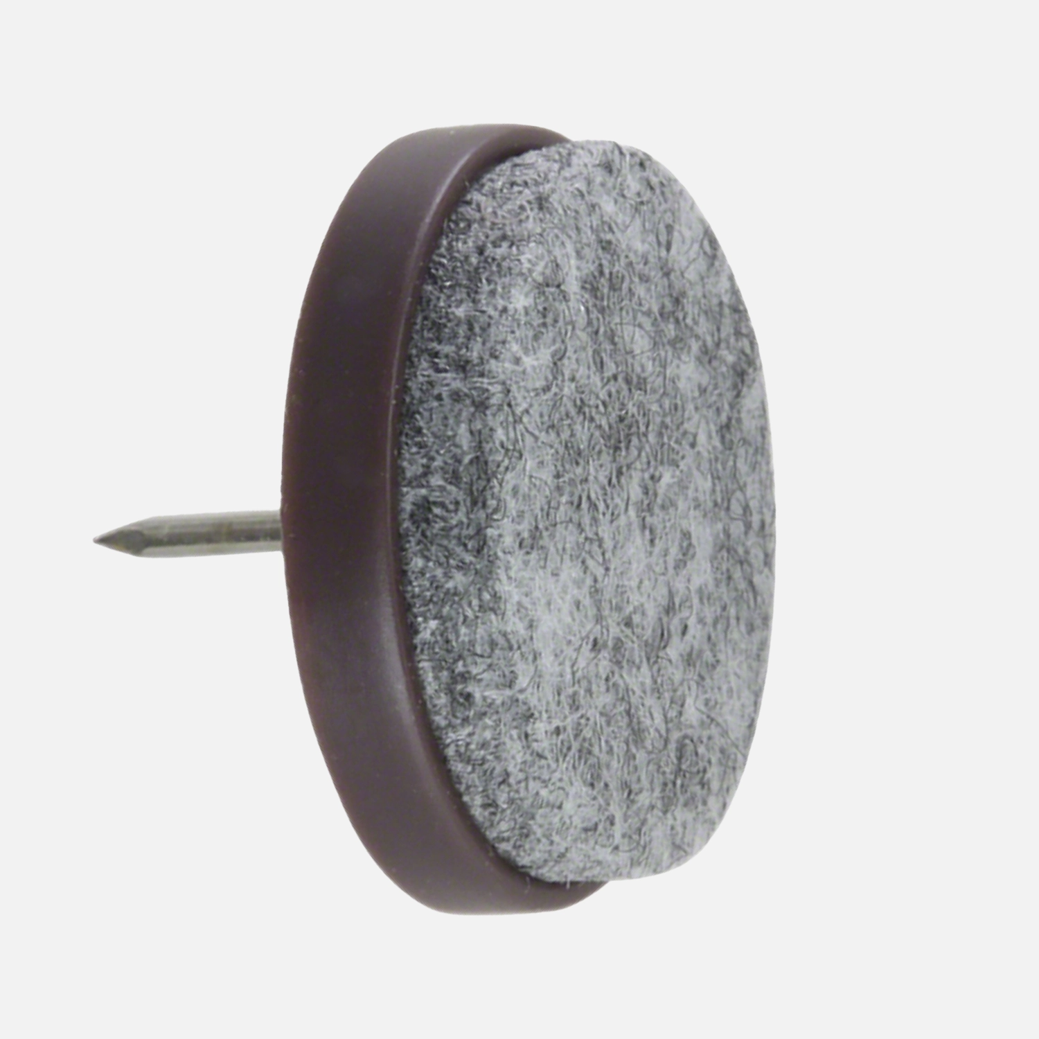 4 HSI Stuhlgleiter, Filz - Plastikplatte, eingeklebt - grau-braun - 28mm