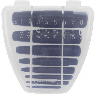 8tlg Schraubenausdreher-Satz - Gr. 1 - 8 (M3 - M45 Schrauben) - CV-Stahl