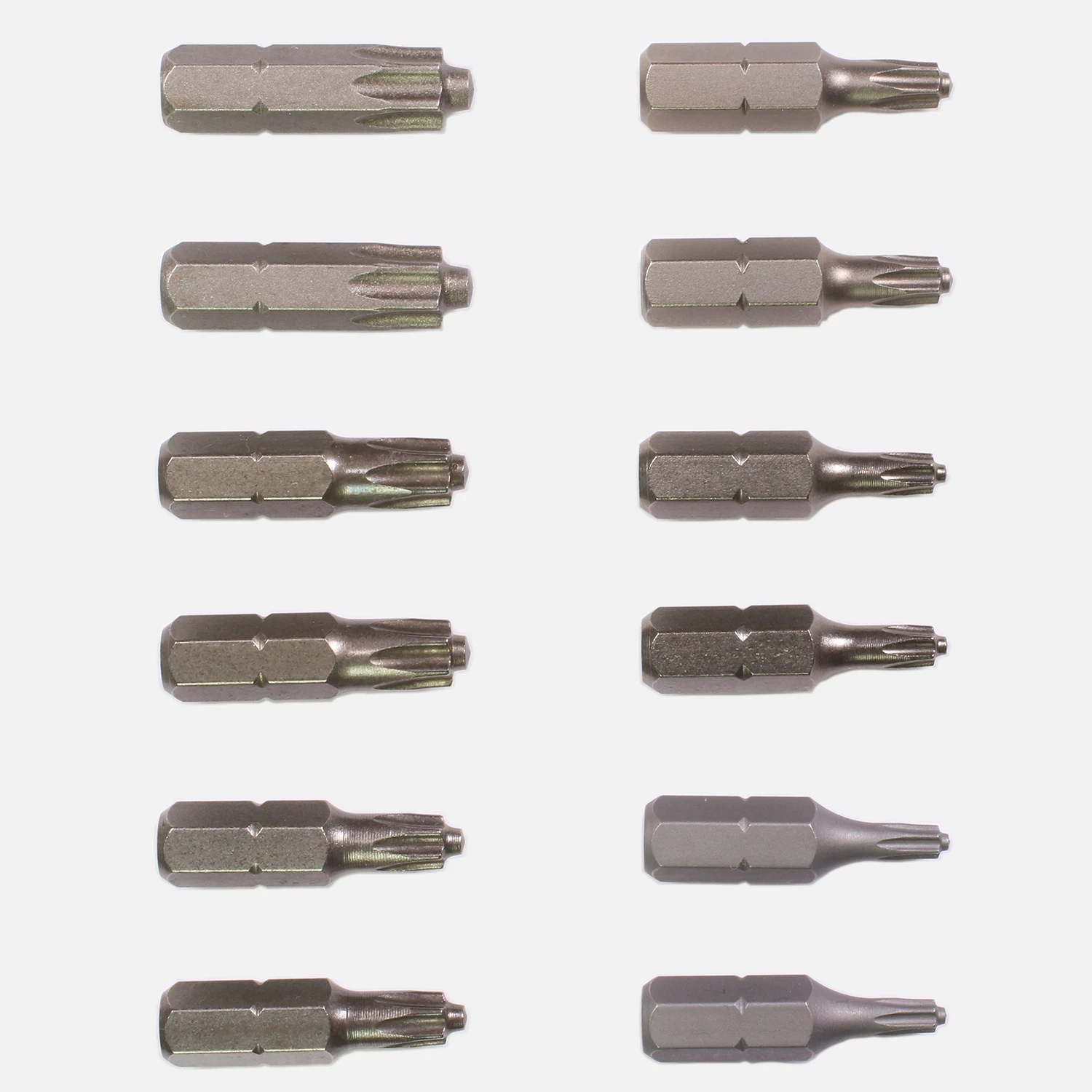 12 tlg. TTAP / T-Star Bitsatz, mit Zapfen, 1/4 Zoll E6,3 , TX10, 15, 20, 25, 30, 40, Länge 25 mm 