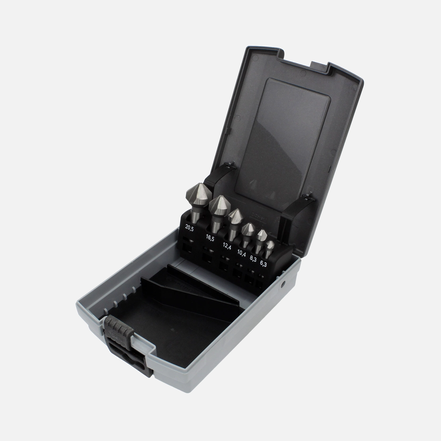 6 tlg Kegelsenker Set HSS- Co 5% DIN 335 6,3 - 20,5 mm