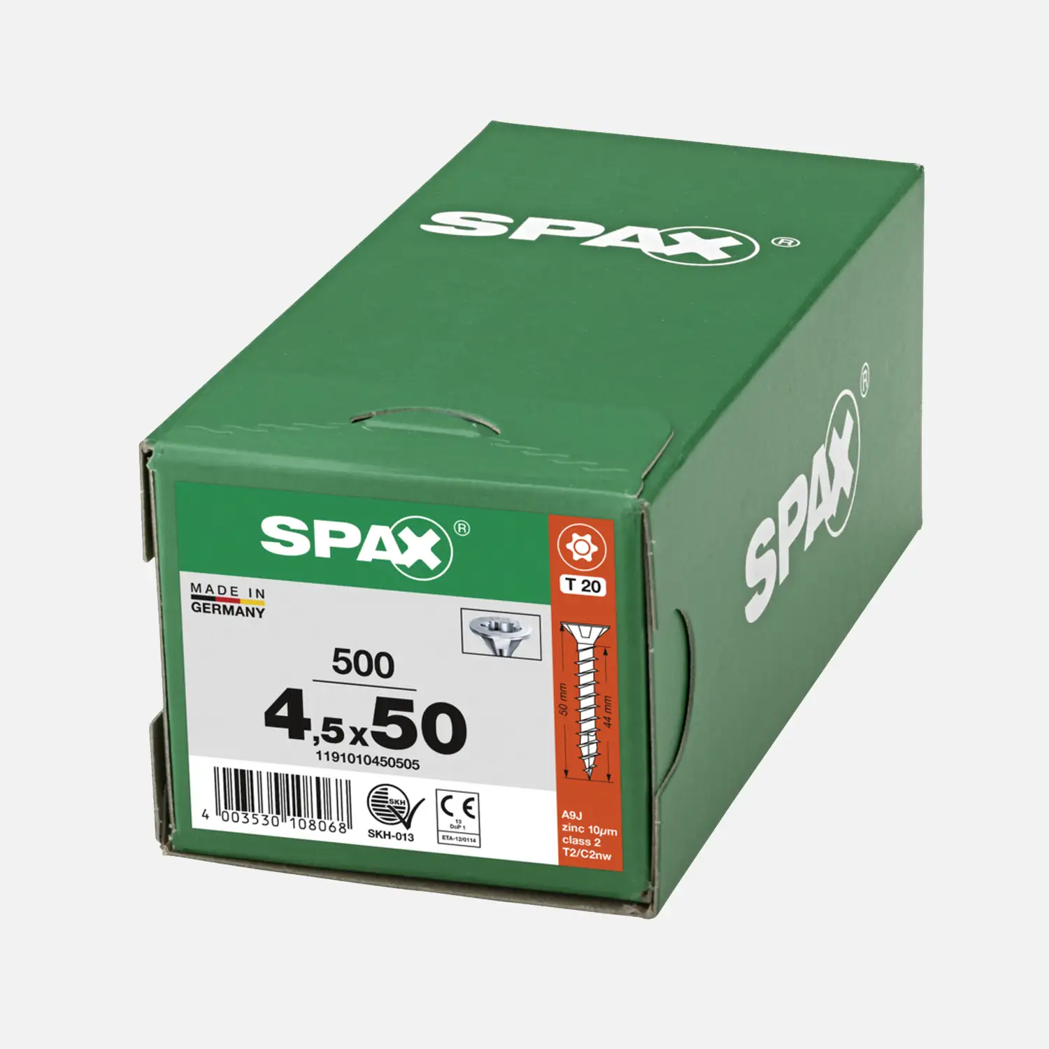 500 SPAX Spanplattenschrauben Senkkopf Torx galv verzinkt 4,5x50