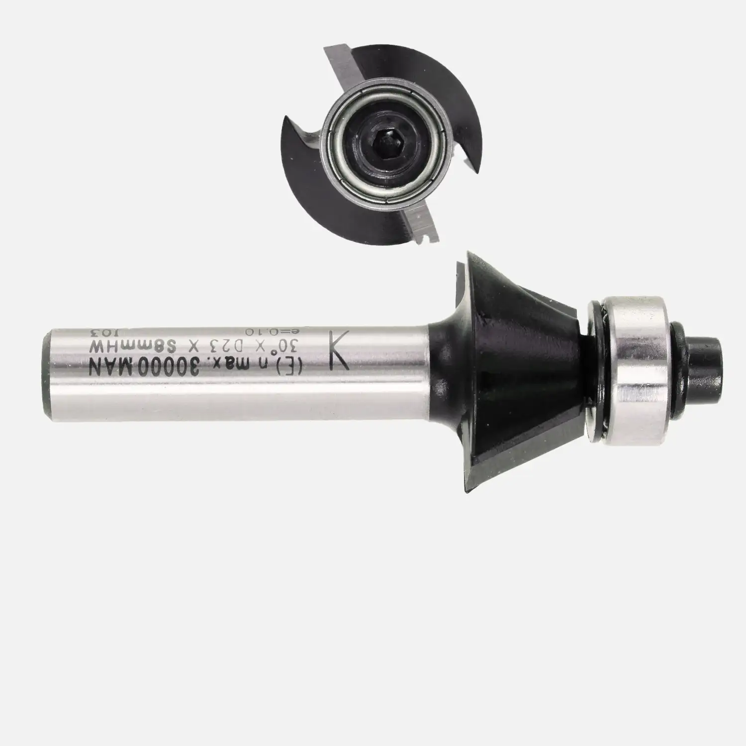 1 EDESSÖ Fasefräser 30° Winkel - Kugellager - 8mm Schaft, 23mm Ø - HW