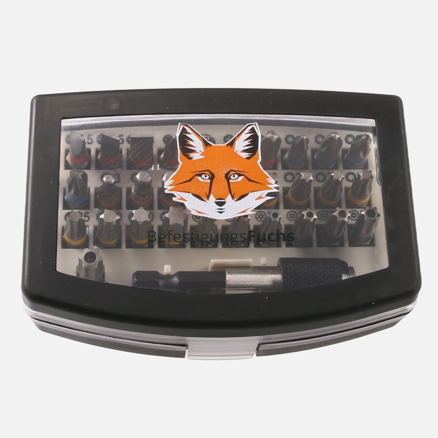 32-tlg. Bit Sortiment,Torsion, Farbringcodiert, PH-,PZ-,TX-,TT-,SL-,HEX- Bits mit BefestigungsFuchs Aufdruck