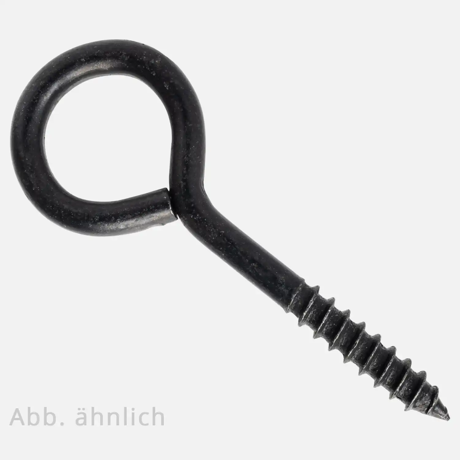 50 Ringhaken/Ringschrauben schwarz gebogen geschwärzte HCP Beschichtung 4x25 mm