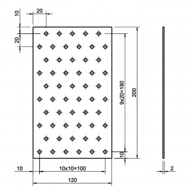 25 Standard Lochbleche feuerverzinkt 120x200x2 mm