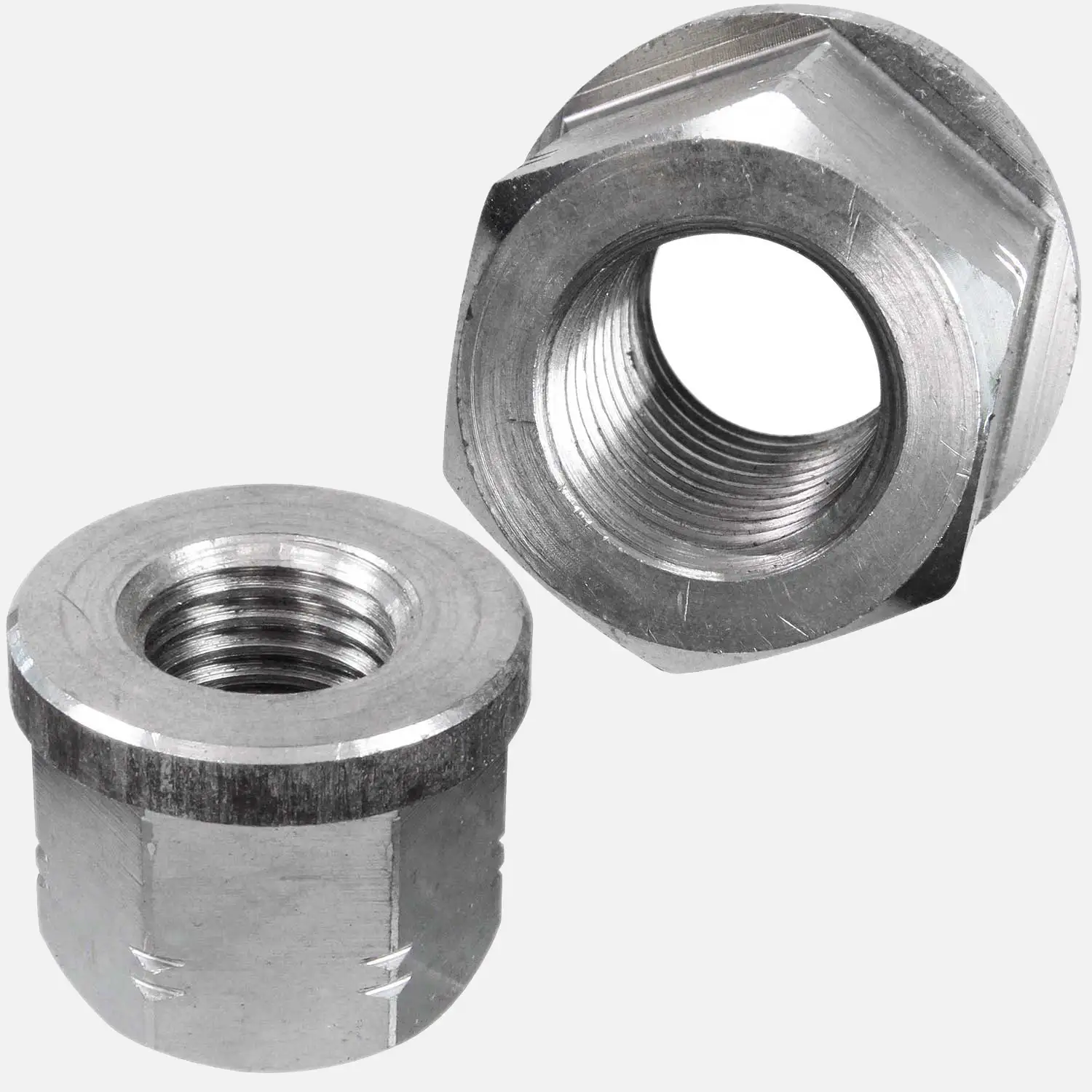 10 Sechskantmuttern M8 - DIN 6331 - mit Bund - Edelstahl A4