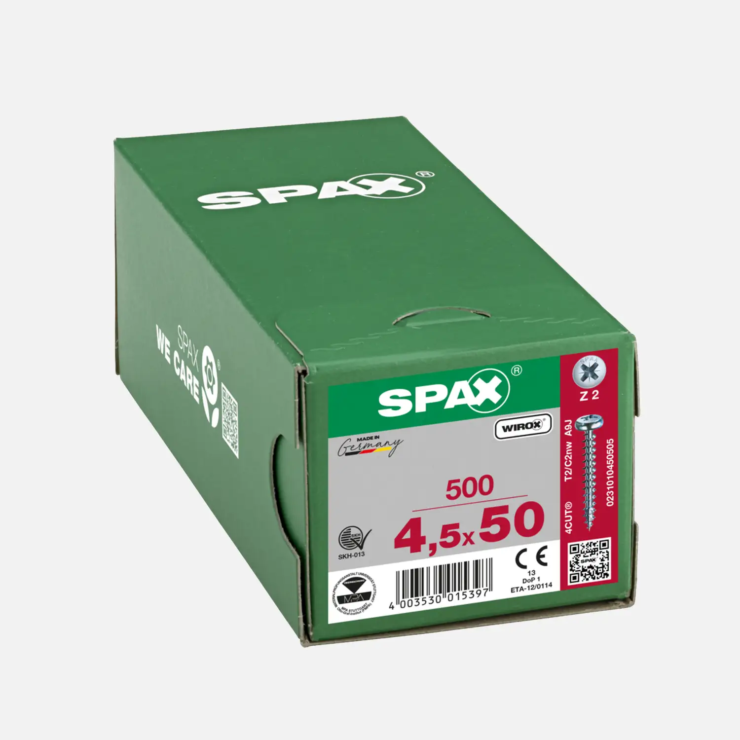 500 SPAX Universalschrauben 4,5x50 mm - verzinkt - PZ - Halbrundkopf