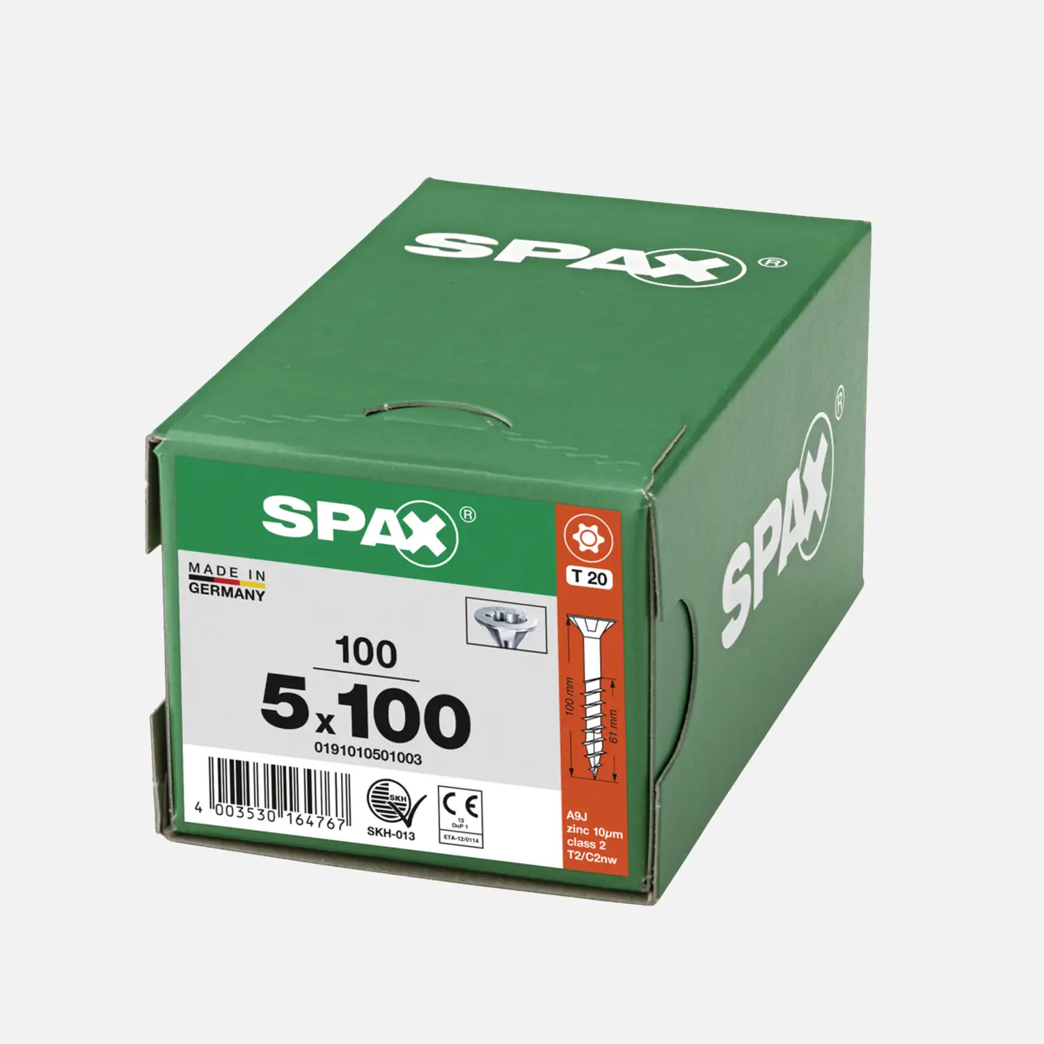 100 SPAX Universalschrauben 5x100mm, verzinkt, T-Star, Senkkopf, Teilgewinde