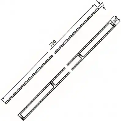 50 Eurotec Distanzleisten, Dista-Leiste-2.0, 7x30x700 mm