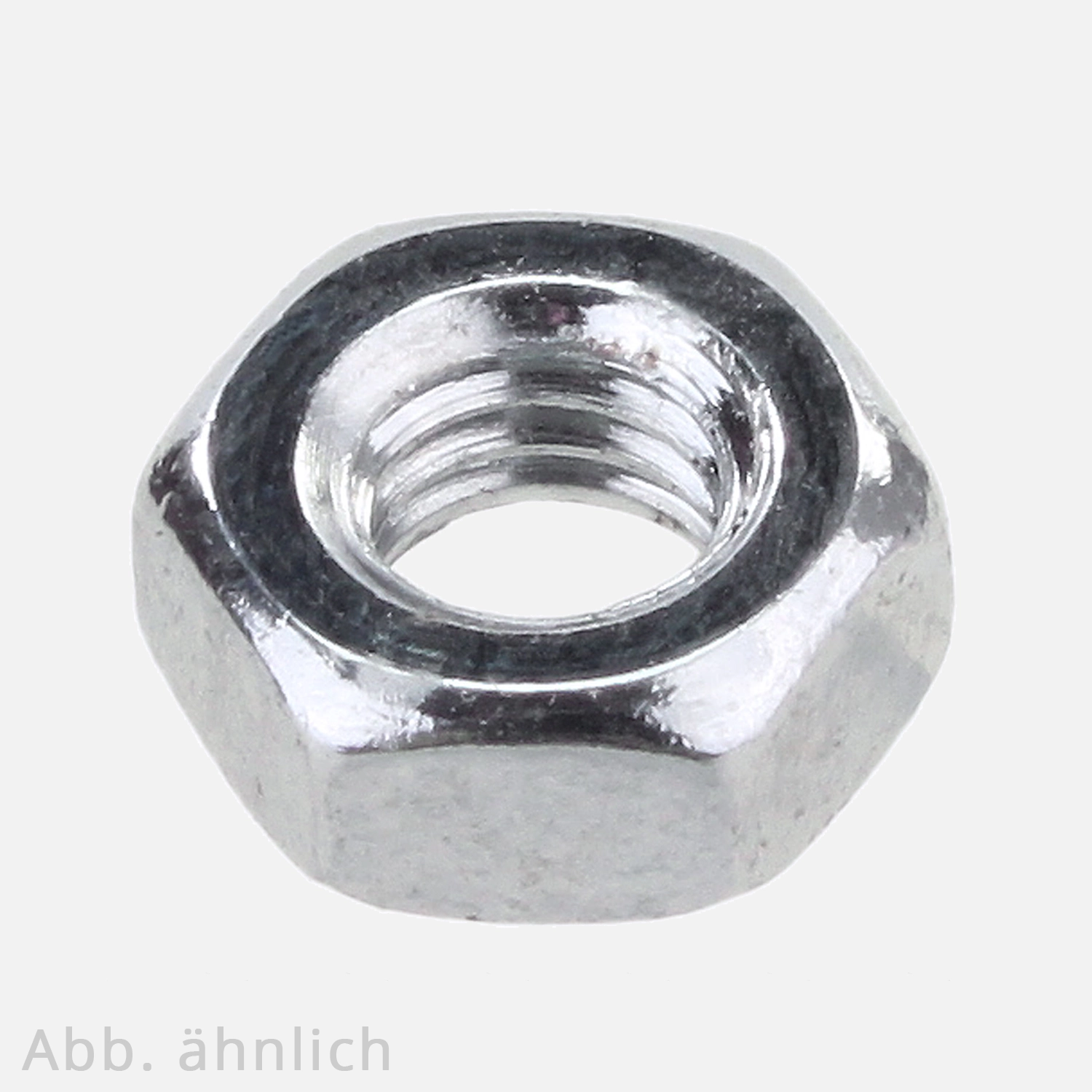 100 Sechskantmuttern M3 - SW5,5 - Messing galv. verchromt - DIN 934 