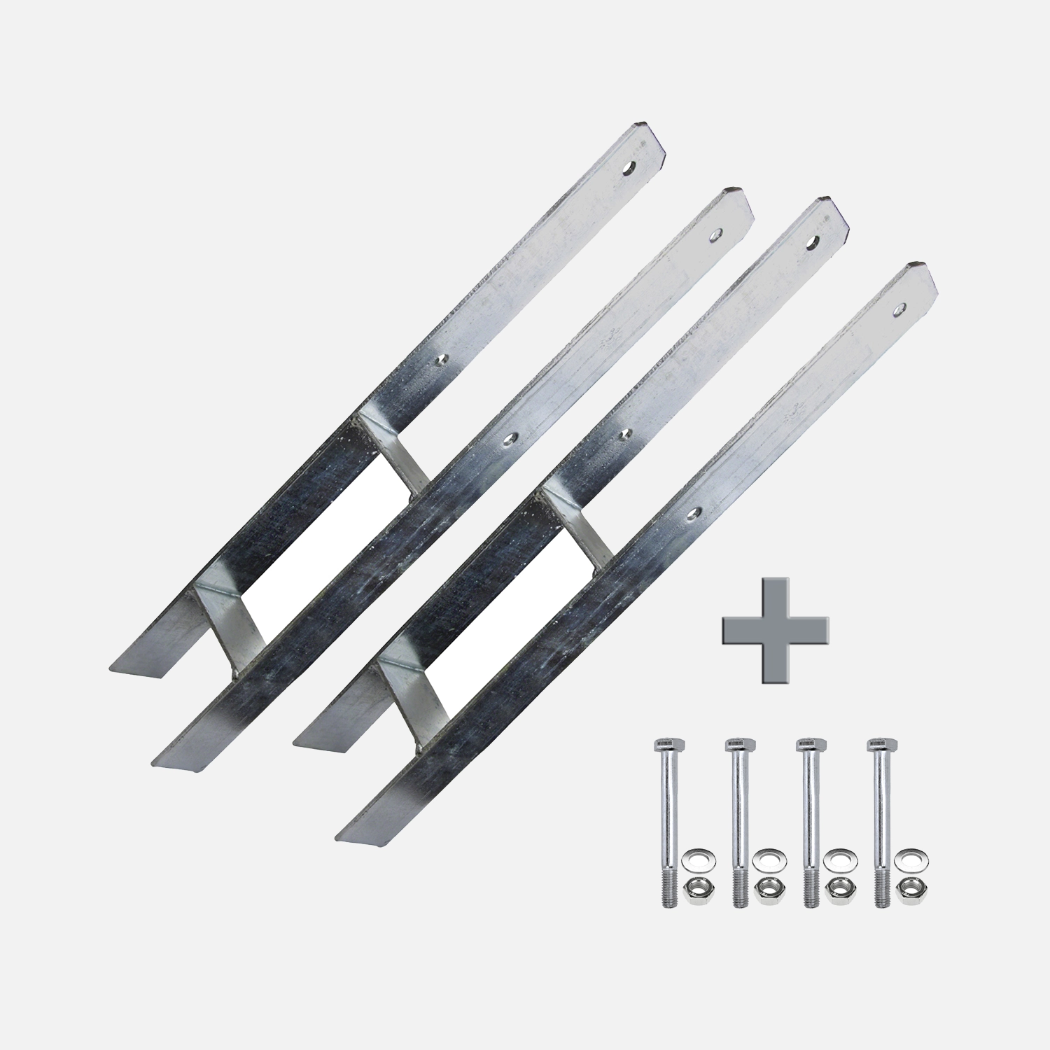 1 Pfostenträgerbundle für 90 mm Pfosten - 2 Alberts H-Pfostenträger + Schrauben