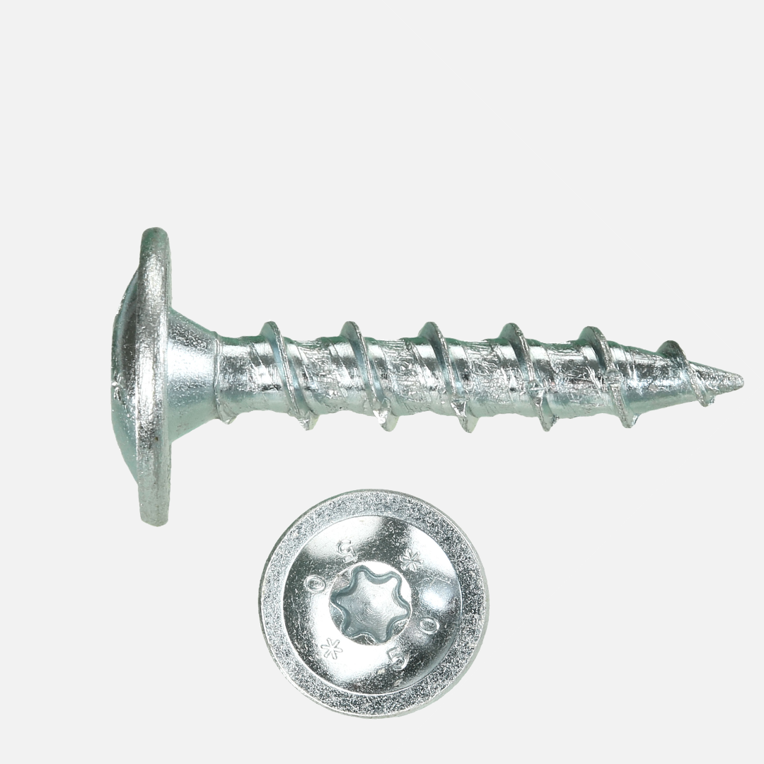 50 Pfostenschrauben 8x40mm -Ruspert C3 grau - Tellerkopf TX40