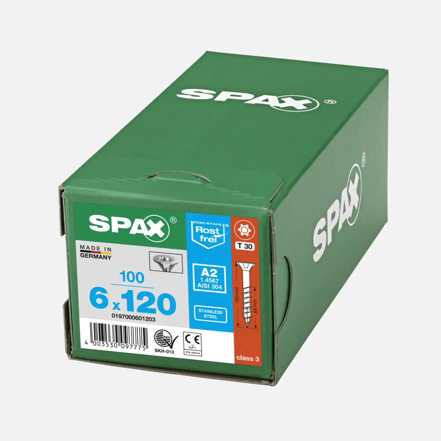 100 SPAX Universalschrauben A2 Senkkopf Torx 6x120