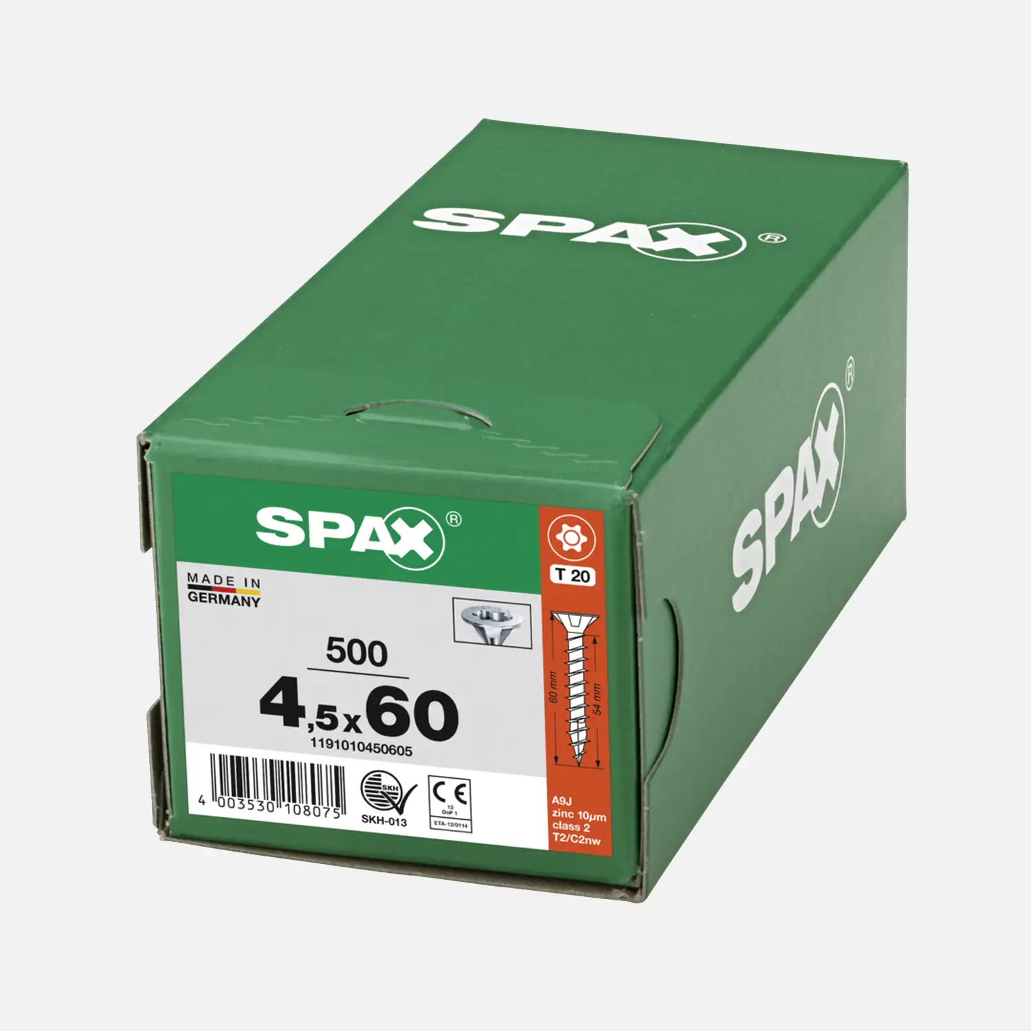 500 SPAX Spanplattenschrauben Senkkopf Torx galv verzinkt 4,5x60