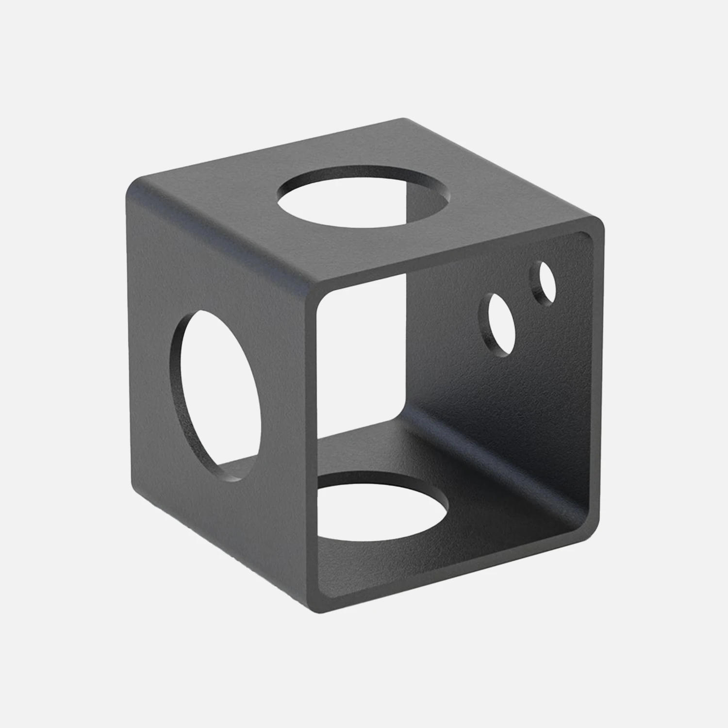 1 Alberts Befestigungswürfel schwarz - Universal-Halterung 40x40x40 mm aus Stahl - 360° Vielseitig für Haus, Garten & Camping