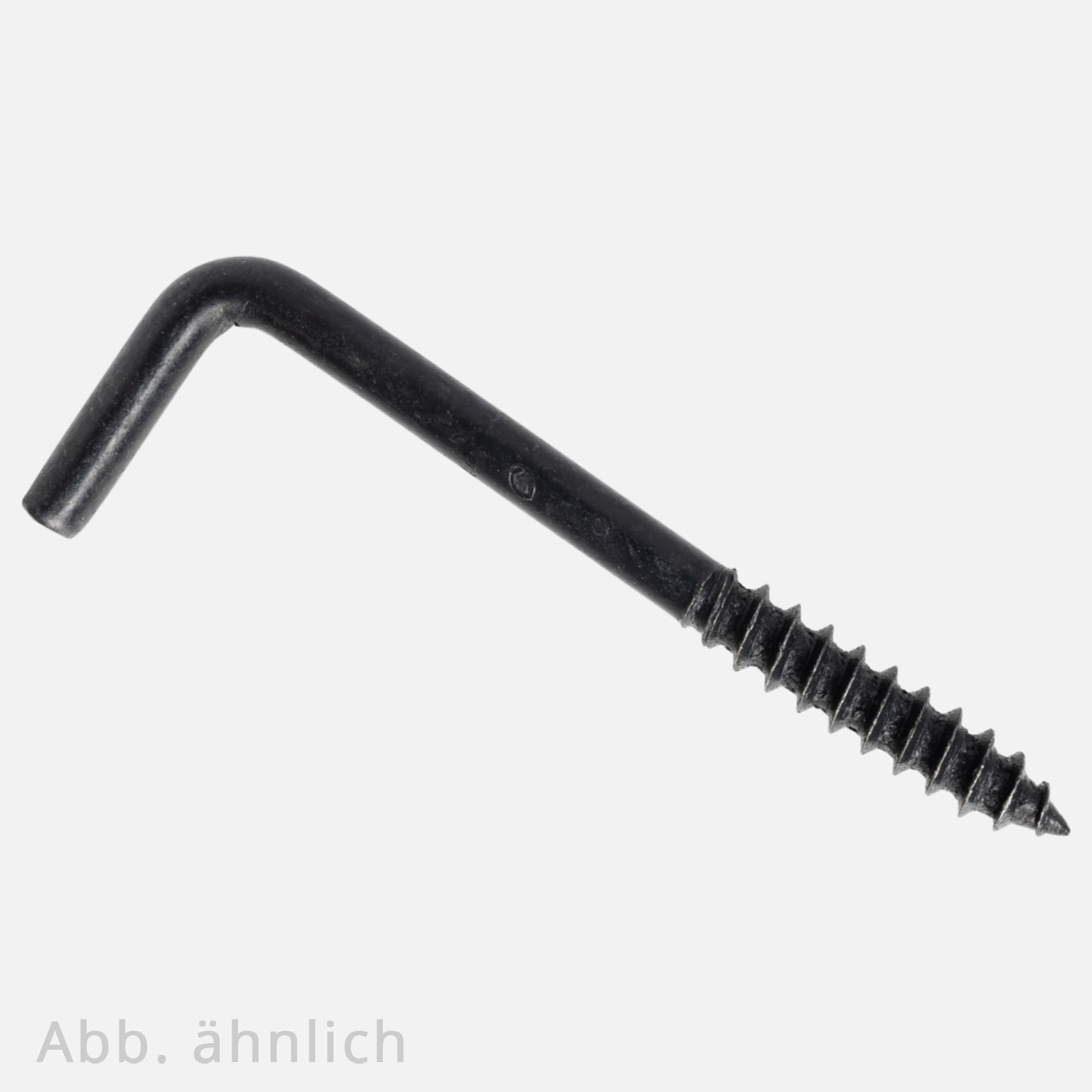 1 Schraubhaken schwarz gerade geschwärzte HCP Beschichtung 4x60 mm