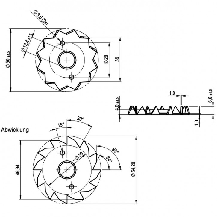 10 Einpressdübel DIN 1052 1-seitig verzinkt 48 mm Durchmesser