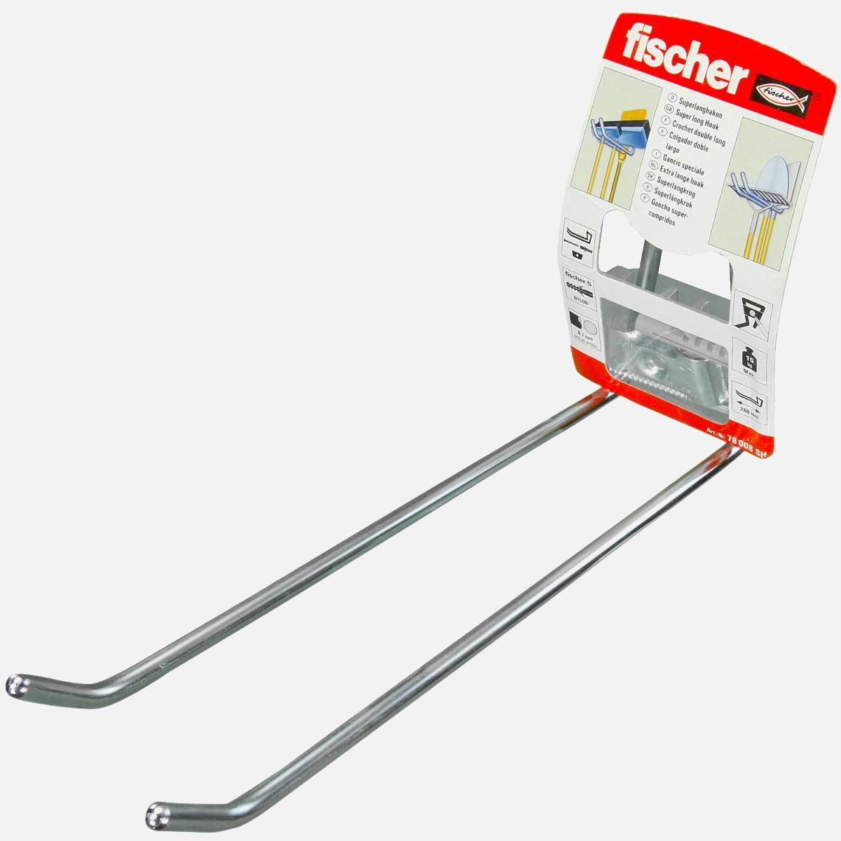 1 FISCHER System-Langhaken-Set 260mm, inkl. Dübel und Schraube