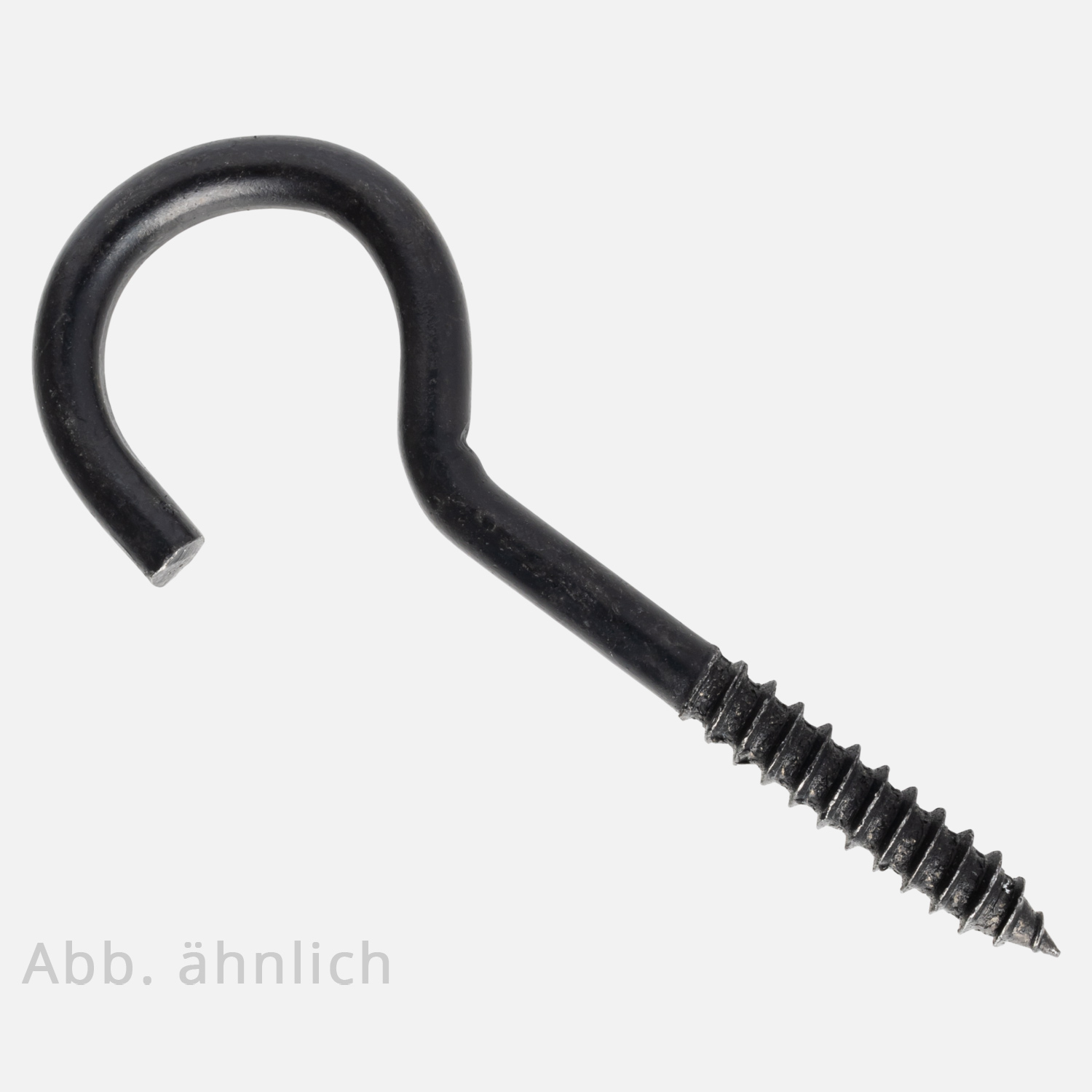 6 Wäscheleinenhaken schwarz gebogen geschwärzte HCP Beschichtung 6x60 mm