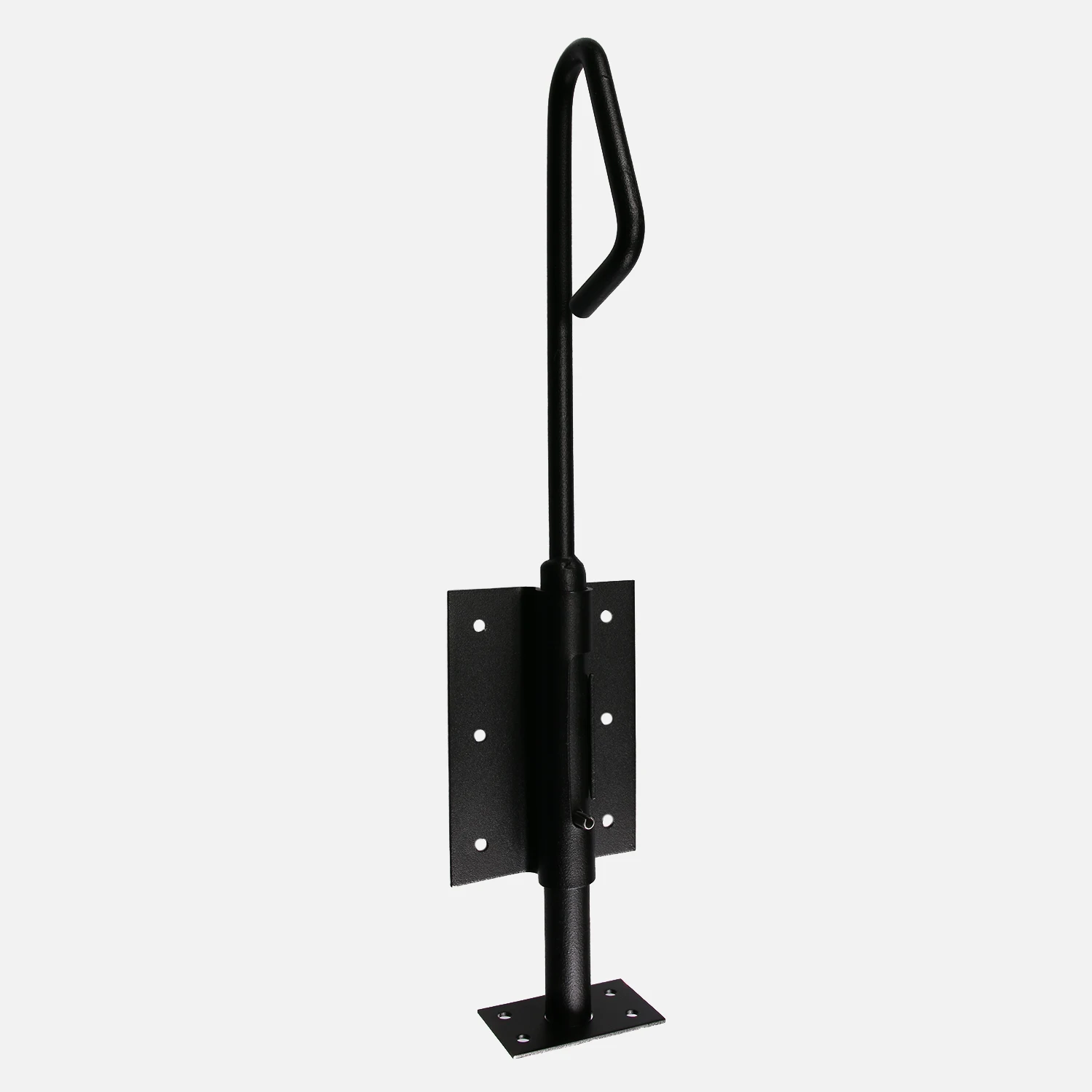 1 Schubriegel in schwarz 400 mm mit Befestigungsplatte 83x120 mm