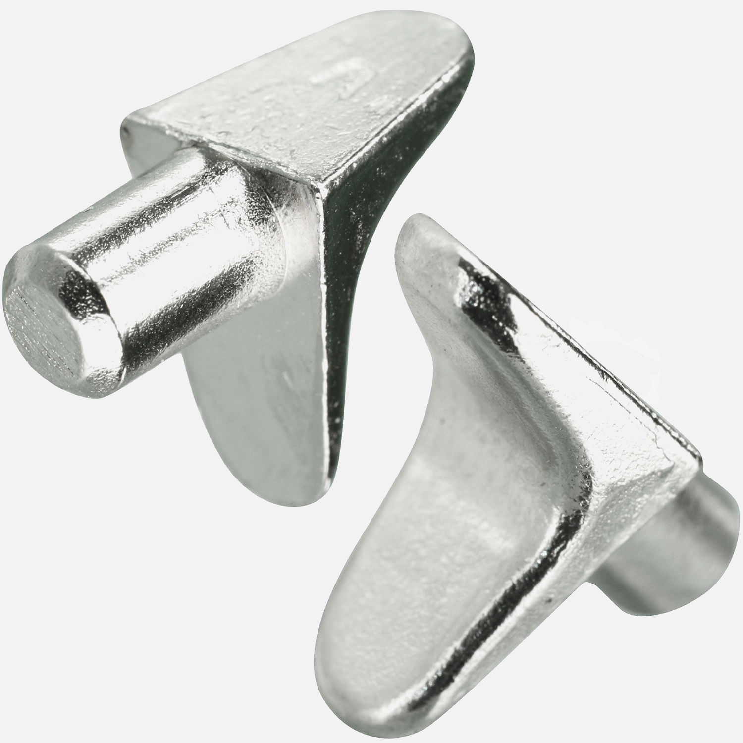 50 Bodenträger Zamak, 10x8,5 mm, mit Zapfen, vernickelt