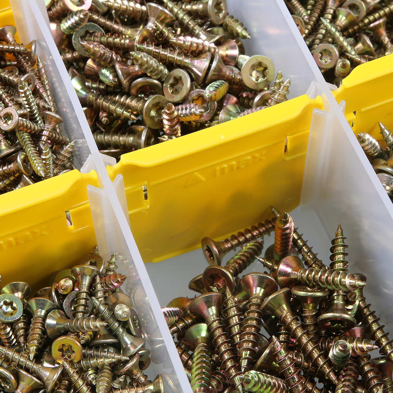 3150 tlg Spanplattenschrauben Sortiment Senkkopf gelb Torx 3x12 - 4,5x20