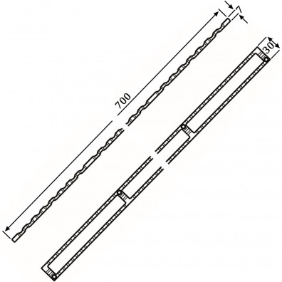 50 Eurotec Distanzleisten, Dista-Leiste-2.0, 7x30x700 mm