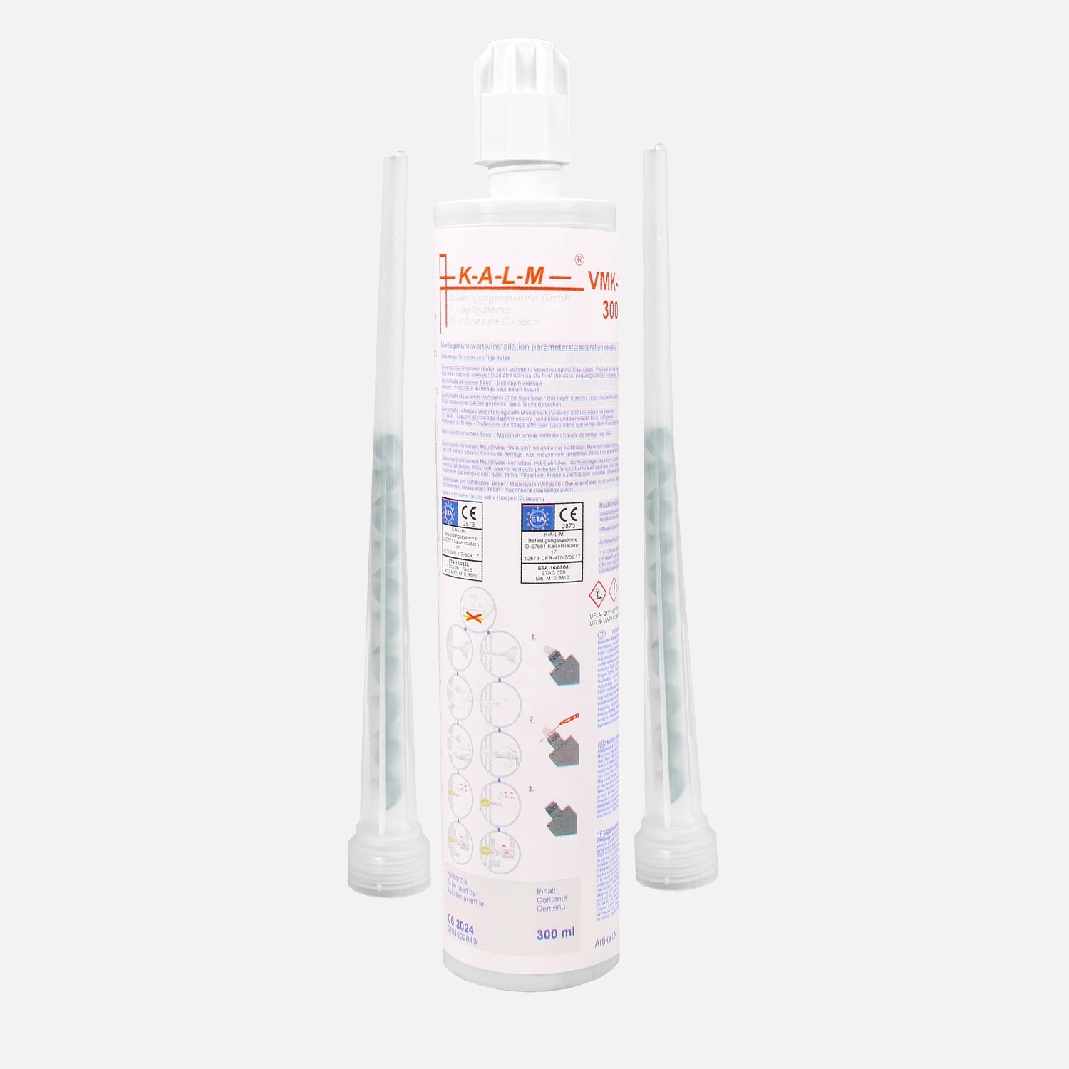 1 Kartusche Kalm Verbundmörtel, Montagemörtel VMK - SFZ 300 ml, inkl. 2 Statikmischer