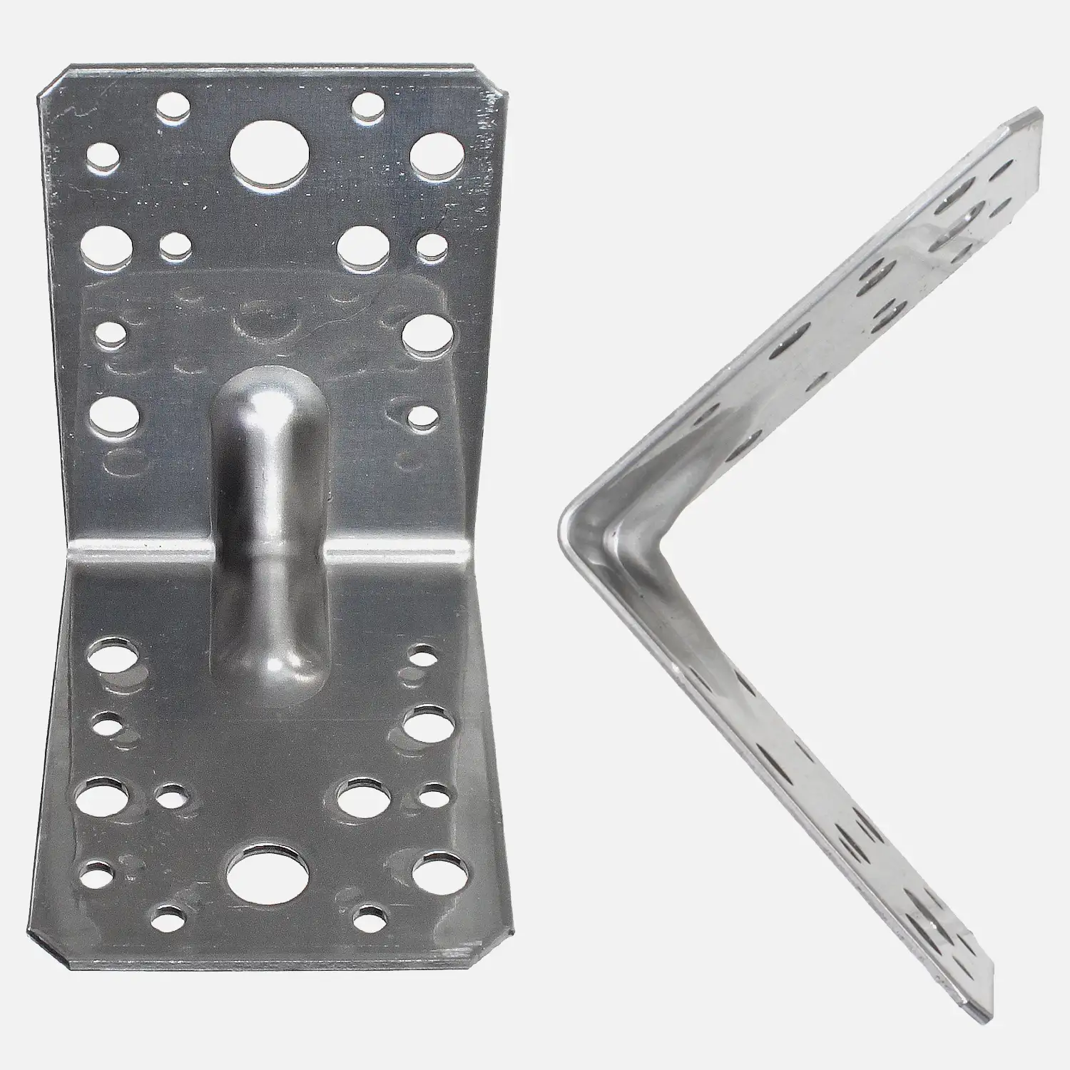 1 Alberts Winkel mit Rippe 90x90x65x2 Edelstahl gleichschenklig