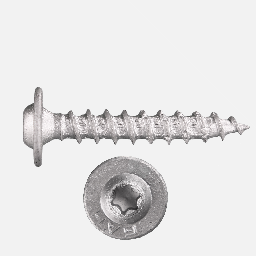 50 Pfostenträgerschrauben, Holzbauschrauben Speed 7x40 Zink-Lamellenbeschichtet